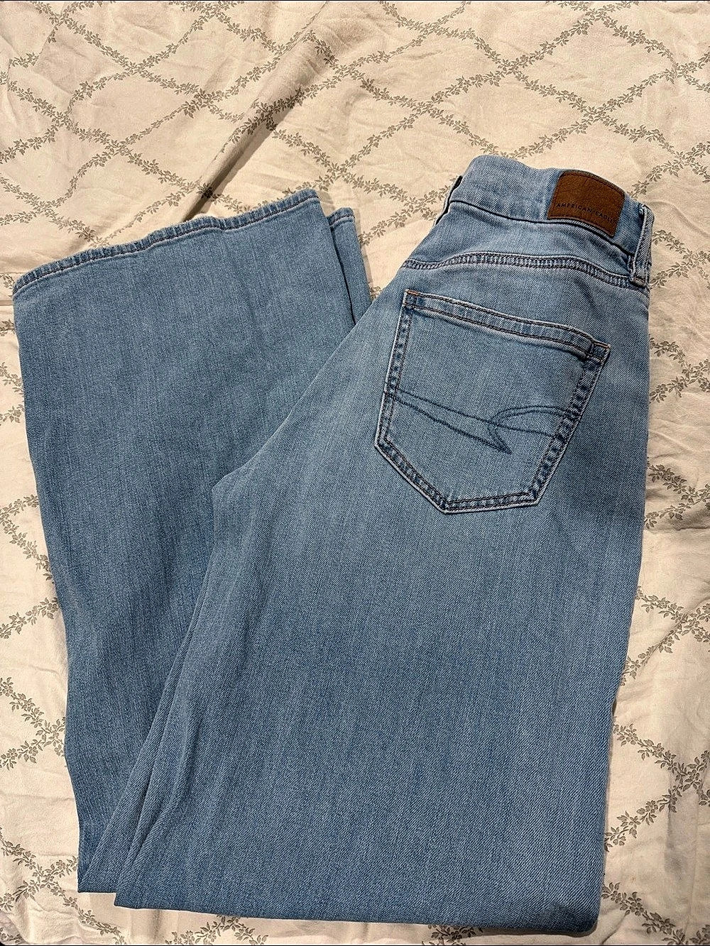 American Eagle AE Ne(X)t Level Flex Straight Leg Jeans Blue Size 0 Like New